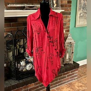 Soft Surroundings Chinese style rayon blouse.